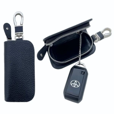 Key Fob Case  - Genuine Leather, Black/Brown