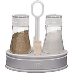 PET CONTAINERS SALT N PEPPER DISPENSER WITH STAND