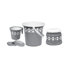 BUCKET MOZAIC BATHROOM SET -4 PCS