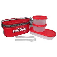 TIFFIN DOUBLE DECKER 1 OVAL +2 ROUND CONTAINERS