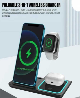 Foldable 3-in-1 Wireless Charger