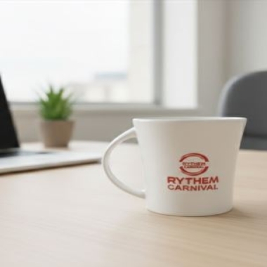 White Ceramic Mug (Rhythem Carnival)