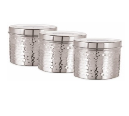 Hammered Deep Dabba 3 Pcs Set -13