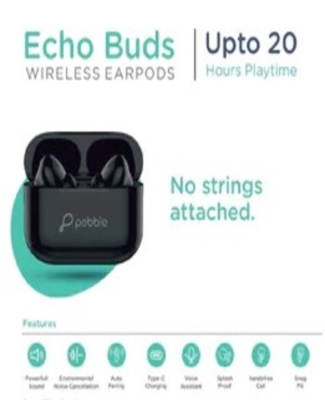 PEBBLE ECHO BUDS BLACK / WHITE