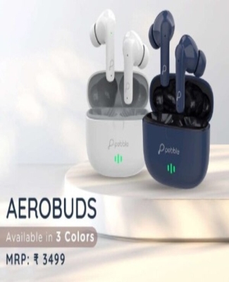 PEBBLE AEROBUDS  BLACK / WHITE / BLUE