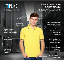 Pikmee Tipline Double Tipped Polo T-Shirt 220-230