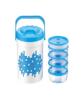 PICNIC TREAT-4 Pcs x 600 ML Tritan Containers + 1 Pcs x 400 ML PP Container + 1 x 4.5 Ltr Insulated Jug