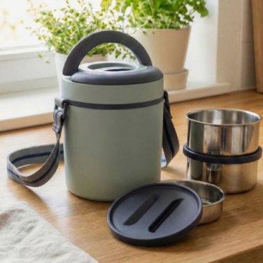 PRIME CARRIER 
(STACAKBLE LUNCH BOX) -2 X 350 ML SS + 1 X 200 SS Container