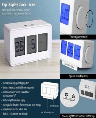 Flip display clock with touch light / snooze function A96