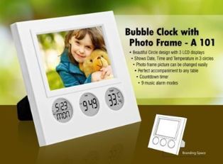 Bubble Clock with Photo Frame A101