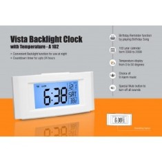Vista Backlight clock with Temperature A102