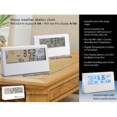 Sharp weather station clock with backlight A104