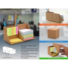 Folding paper cube (with memopad and tumbler) B47