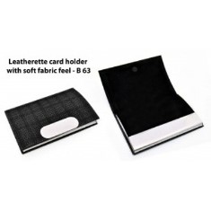 Leatherette Card holder with soft fabric feel B63