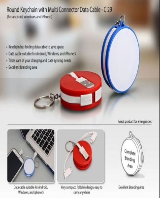 Round data cable with keyring (for android / windows / iPhone) C29