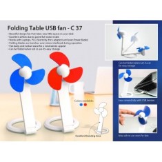 Folding Table USB fan with safety blades and USB cable C37