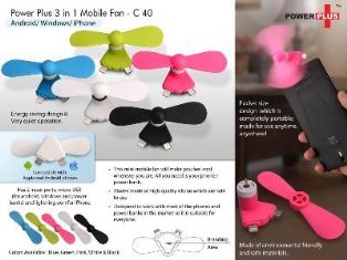 3 in 1 Mobile Fan: Android/ Windows/ iOS C40