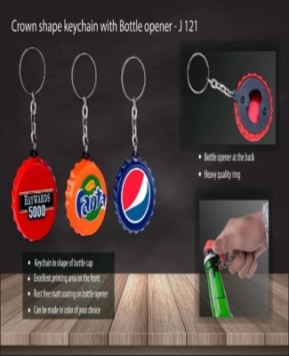 Crown shape keychain with Bottle opener