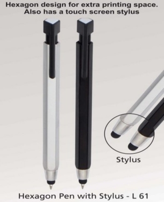 Hexagon pen with stylus