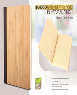 Bamboo A5 size notebook in natural finish | Undated pages