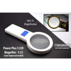 Power plus 5 LED Magnifier (new model) (works on 2xAA batteries only) E25