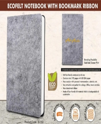 EcoFelt Notebook with bookmark ribbon