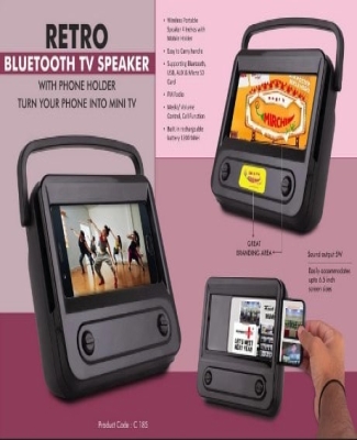Retro Bluetooth TV Speaker with Phone holder | Turn your phone into mini TV