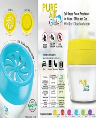 Pure Air Glider: Gel based room freshener for Home, Office and Car | With open/close mechanism | Net 125 grams