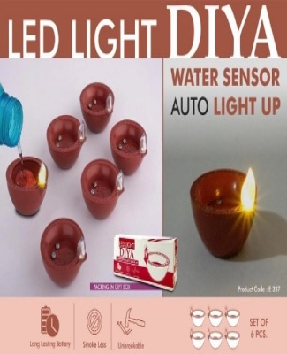 LED light diya Set of 6 | Water sensor auto light up