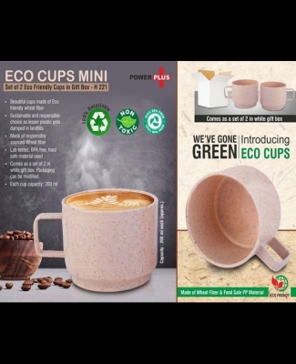 Eco cups mini: Set of 2 eco friendly cups in gift box