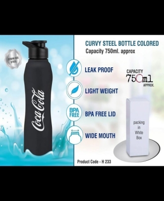 Curvy steel bottle Colored | Capacity 750ml approx