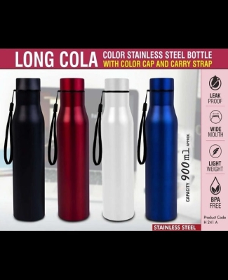 Long cola stainless steel bottle with carry strap | Capacity 900ml approx