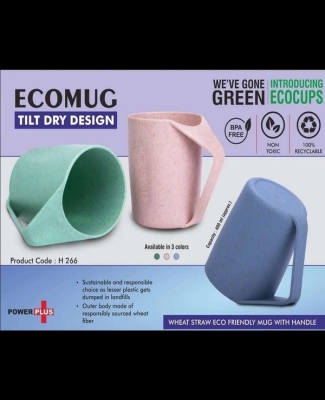 EcoMug : Wheat Straw Eco Friendly Mug with Handle | Tilt Dry Design
