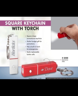 Square Keychain with torch
