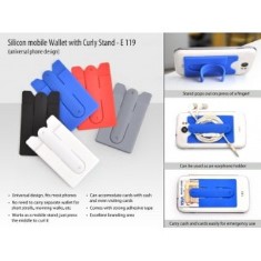 Silicon mobile wallet with curly stand (with optional branding Rs 5 extra) E119