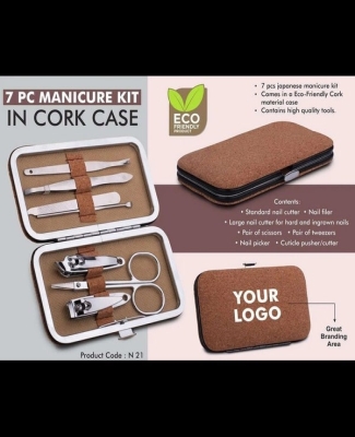 7 pc manicure kit in Cork case