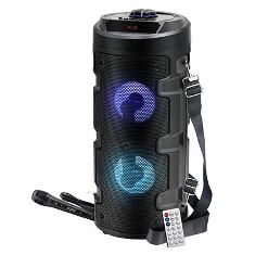 Artis Outdoor Bluetooth Party speaker with Mic & Remote | 20W output | TWS option | RGB lights | FM radio | Supports USB, TF card & Aux inputs (MS301)