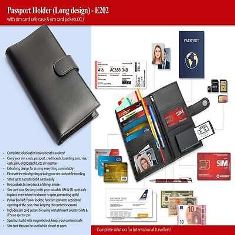 Passport Holder with sim card safe case & sim card jackets (XL) (Long design) E202