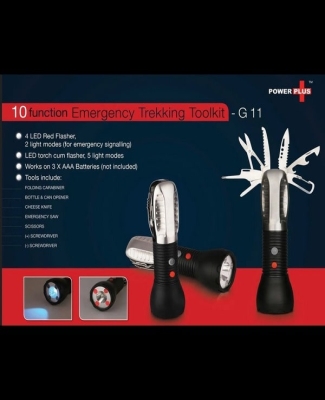 Emergency trekking toolkit (9 function with 5 mode torch & 2 mode flasher) G11