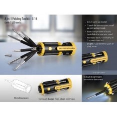 Folding toolkit with 4 LED torch G14