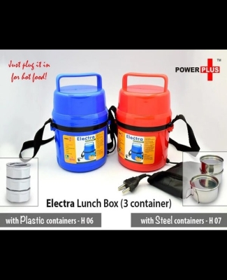 Power Plus Electra Lunch Box Steel - 3 Container H07