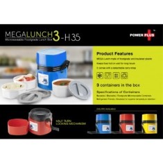 Power Plus Mega Lunch Box (Microwaveable)- 3 Box H35