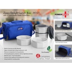 Zippy Delight: 4 container lunch box (plastic containers) H101