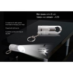 Key chain with 6 LED torch and opener J26