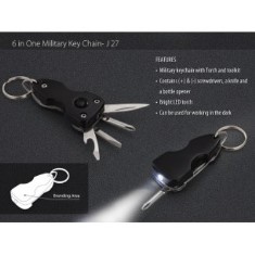 6 in 1 military key chain (with toolkit and torch) J27
