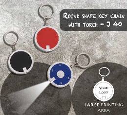 Round shape key chain with torch J40