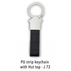 PU strip keychain with Hut top J72