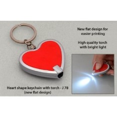 Heart shape keychain with torch (flat design) J78