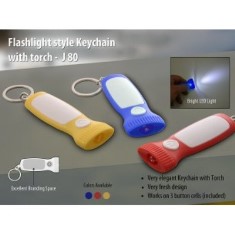 Flashlight style keychain with torch J80