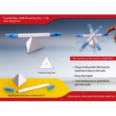 Pyramid stand with Revolving pen & highlighter L90